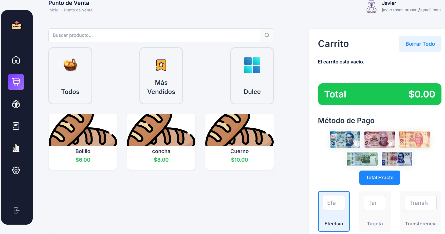 KaanBake software de punto de venta para panaderías con funciones multiusuario, control de accesos y seguridad de datos